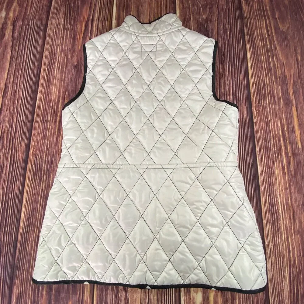 Kate Spade Women’s Reversible Quilted Polka Dot Vest Black Size Small S